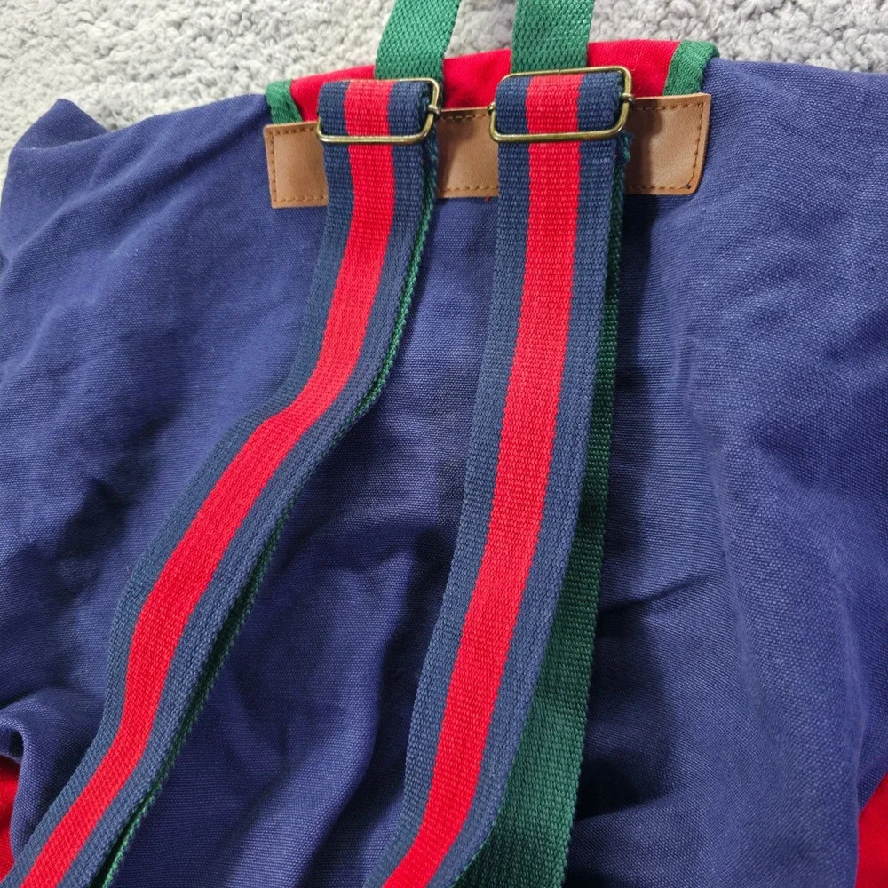 Moni Accessories Vintage Colorblock Canvas Backpack Navy Red Green NWT